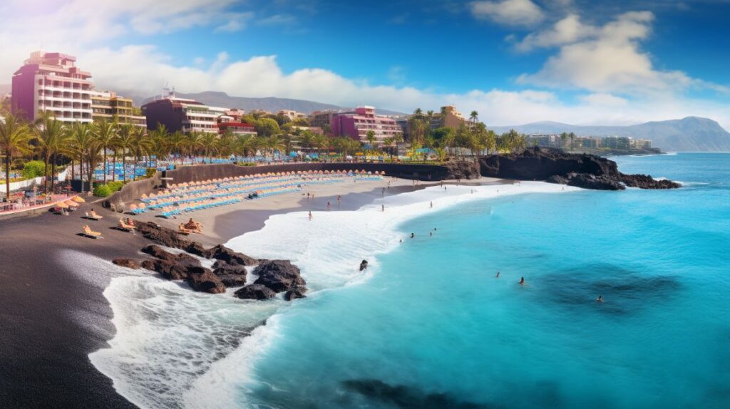 panoramic view of Playa De La Arena in Tenerife